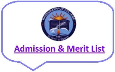 Raghunathpur College Admission 2024 Online Form for UG/PG CBCS Merit List @ raghunathpurcollege ...