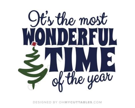 It's The Most Wonderful Time Of The Year SVG Free File Design • OhMyCuttables