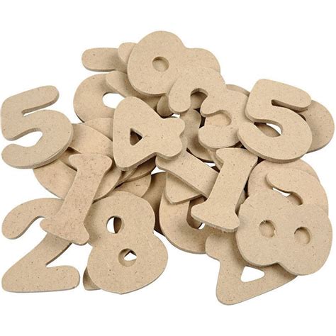 30 Assorted Wooden Numbers | Wooden Shapes for Crafts | Wooden numbers ...