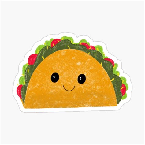 PinkAnchor| Redbubble. Kawaii Taco Sticker Laptop Sticker VSCO | Stickers, Glossier stickers, Kawaii