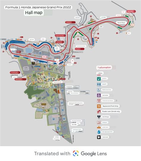 Detailed and high res map of Suzuka Circuit showing all facilities and ...