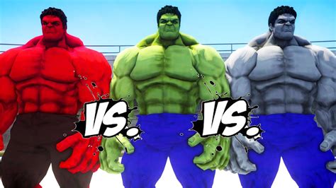 Green Hulk Vs Red Hulk Vs Grey Hulk