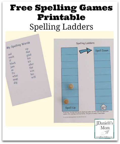 Free Spelling Games Printable- Spelling Ladders