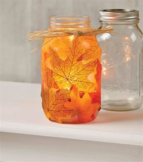 Fall Leaves Jar - JoAnn | Jo-Ann | Mason jar crafts, Mason jar projects, Jar crafts