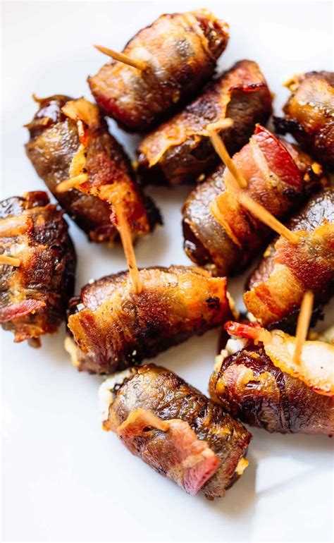 Bacon Wrapped Dates with Goat Cheese Recipe - Pinch of Yum