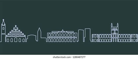 Asuncion Single Line Skyline Stock Vector (Royalty Free) 1280487277 ...