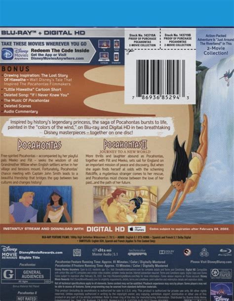 Pocahontas: Two Movie Collection (Blu-ray + Digital HD) (Blu-ray 1995 ...