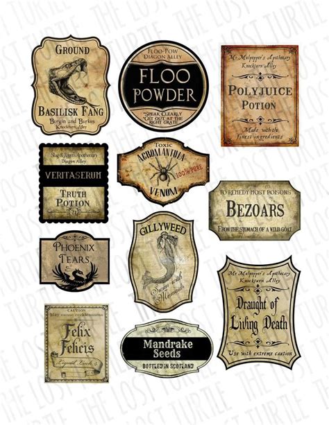 Free Printable Potion Labels