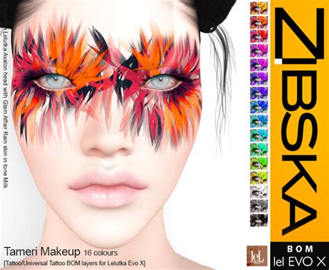 Second Life Marketplace - Zibska Evo X ~ Tameri Makeup in 16 colors ...