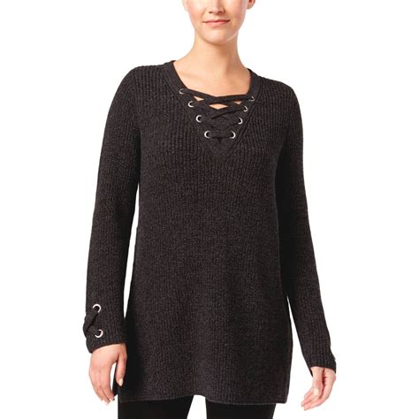 Style & Co Lace Up Tunic Sweater | Sweaters | Clothing & Accessories ...