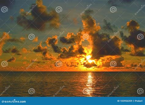 Sunrise Over the Pacific Ocean Stock Image - Image of atmosphere ...