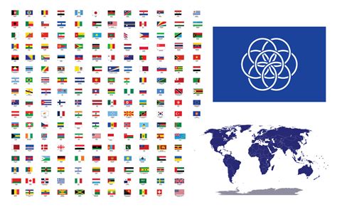 todos los países bandera mapa con globo mundo banderas icono gráfico vector svg contorno plano ...