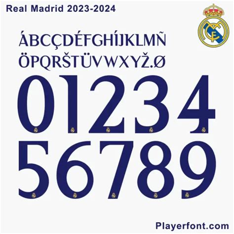 Real Madrid 2023-24 Font Vector Download – Player Font