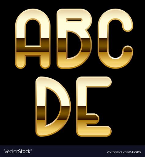 Gold alphabet letters Royalty Free Vector Image