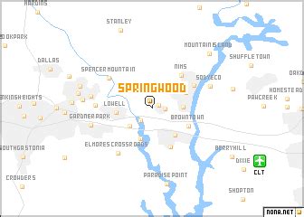 Springwood (United States - USA) map - nona.net