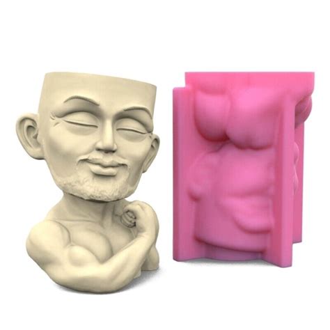 Muscle Man Pen Holder Flower Silicone Molds DIY Crafts Plaster Mold | eBay