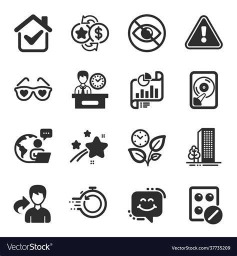 Set business icons such as smile chat Royalty Free Vector