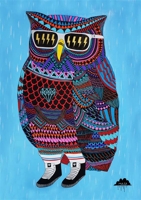 Otis the owl art print | hardtofind. | Owl art print, Owl painting, Animal illustration