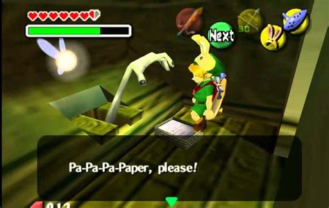 In Majora's Mask, the Hand in the Toilet asks for Paper, Please. It would be confirmed that the ...