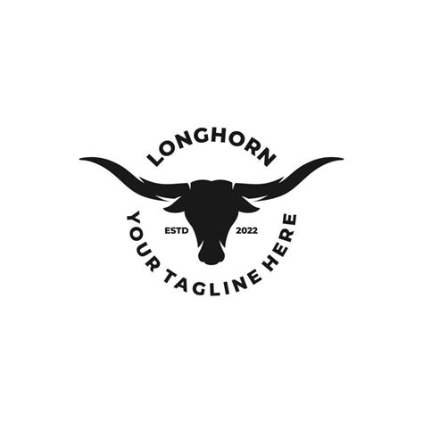 Longhorn simple flat logo design vector 11955122 Vector Art at Vecteezy