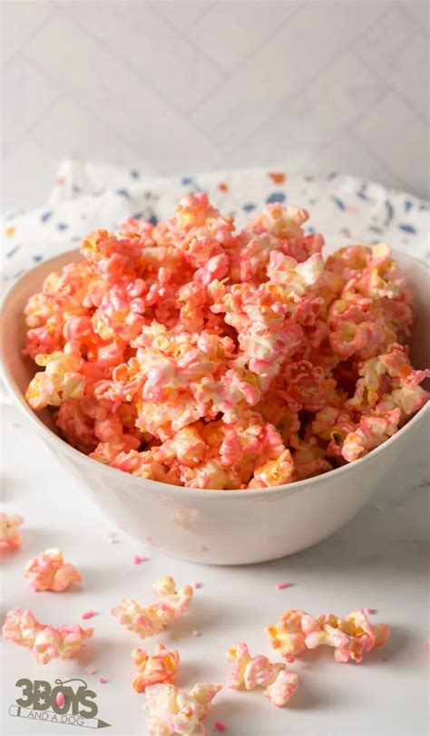 Pink Popcorn Recipe - 3 Boys and a Dog