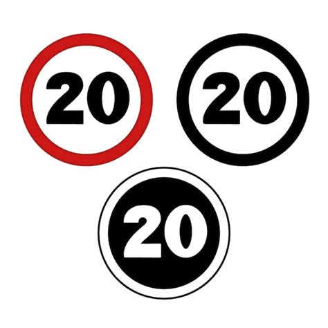 Premium Vector | Speed Limit 20 Signs