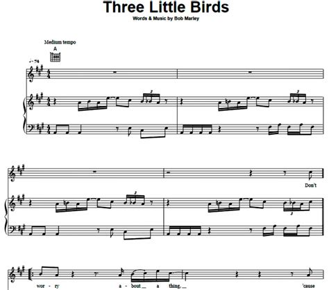 Bob Marley - Three Little Birds Free Sheet Music PDF for Piano | The Piano Notes