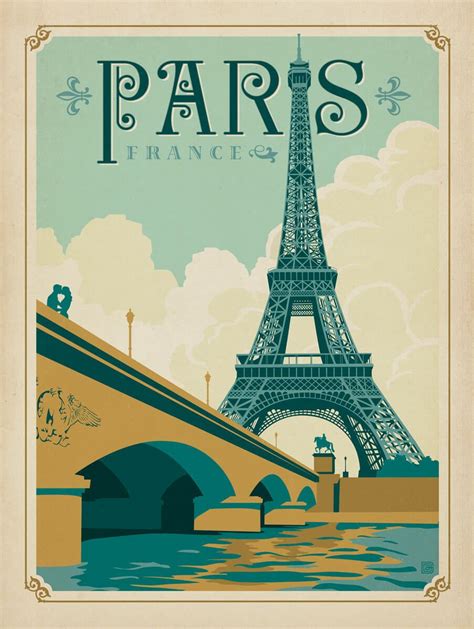 Paris, France Eiffel Tower vintage travel poster Vintage Paris, Paris Poster Vintage, Paris ...