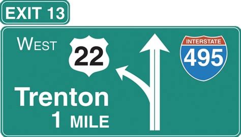 Sign road exit interstate highway left symbol Photo | Free Download