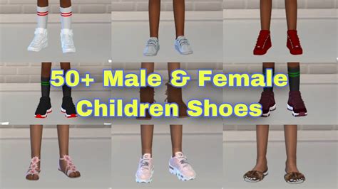 The Sims 4 CC: 50+ Children Shoes Plus Folder download - YouTube