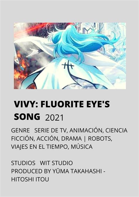 Vivy: Fluorite Eye's Song | Poster anime, Ciencia ficcion ...