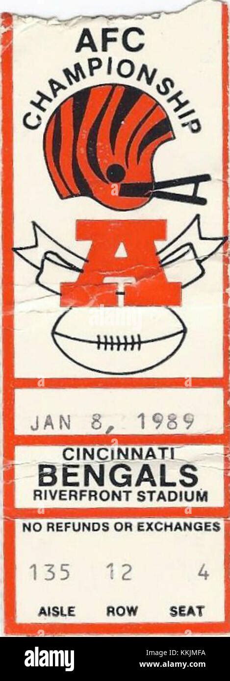 1989 AFC Championship Game - Buffalo Bills at Cincinnati Bengals 1989-01-08 (ticket Stock Photo ...