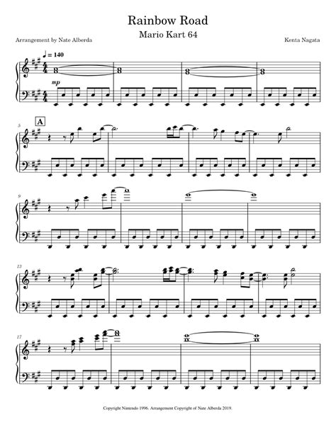 Mario Kart 64 - Rainbow Road Sheet music for Piano (Solo) | Musescore.com