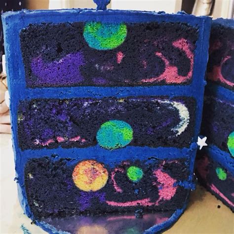 Incredible Space Cake Featuring a Beautiful Hidden Galaxy Inside That ...