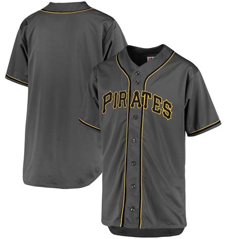 Men's Pittsburgh Pirates Majestic Charcoal Fashion Big & Tall Team Jersey