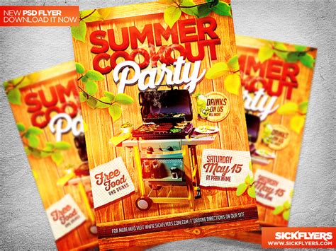 Summer Cookout Party Flyer Template PSD by Industrykidz on DeviantArt
