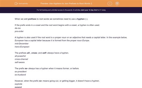 Use Hyphens to Join Prefixes to Root Words 2 Worksheet - EdPlace
