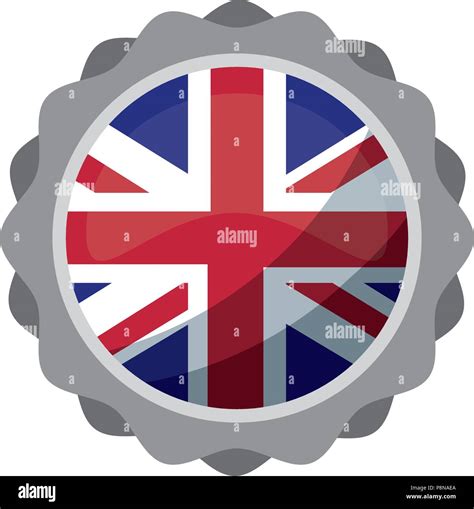 united kingdom flag in sticker decoration vector illustration Stock ...