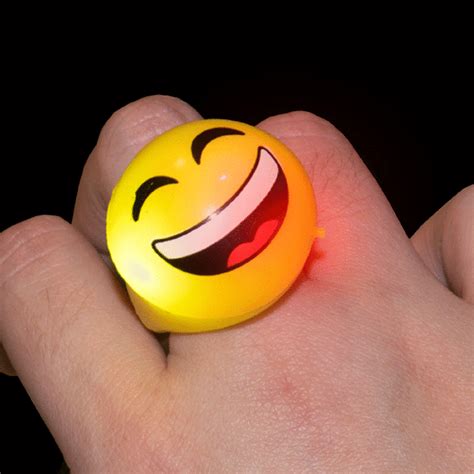 1" Flashing Emoji Rings | GlowUniverse.com