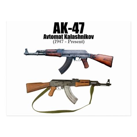 AK-47 History Avtomat Kalashnikova Assault Rifles Postcard | Zazzle