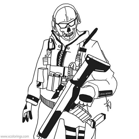 Call Of Duty Coloring Page GHOST By Birdboy100. Call Of Duty, Call Of ...