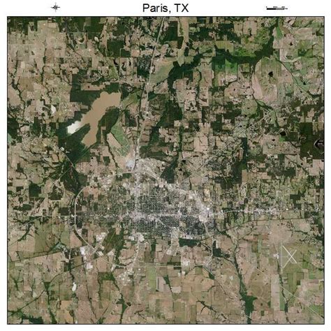 Aerial Photography Map of Paris, TX Texas