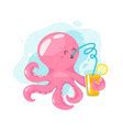 Octopus cartoon style baby character Royalty Free Vector