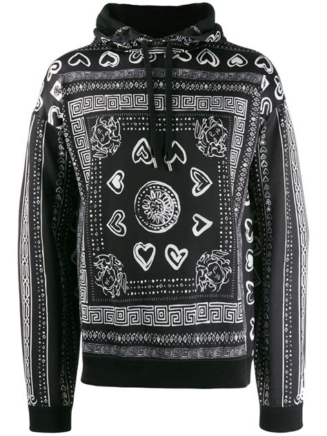 Versace Barocco And Bandana Print Hooded Sweater - Farfetch