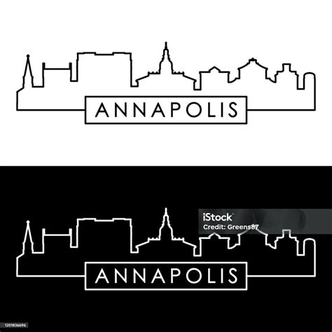 Annapolis Skyline Linear Style Editable Vector File Stock Illustration ...