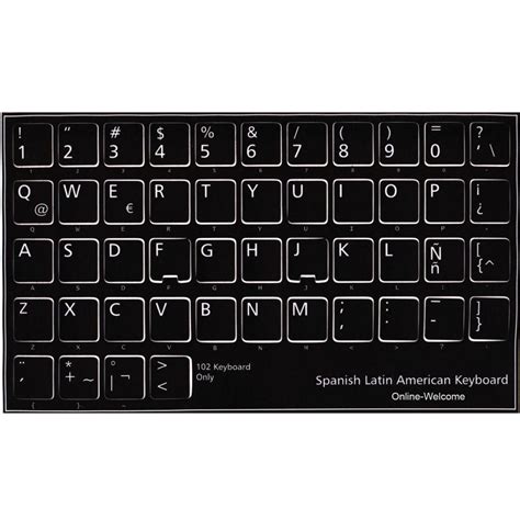 SPANISH (LATIN AMERICAN) KEYBOARD STICKER BLACK PC | Online-Welcome.com