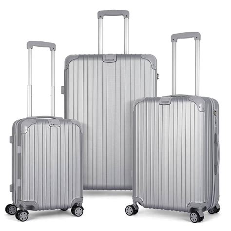 HIKOLAYAE HIKOLAYAE Escape Luggage Spinner Set - Argent Silver-A613-SILVER-Set - The Home Depot