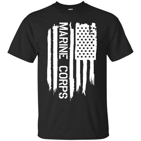 USMC Marine Weathered American Flag Military Tee Shirt | MADE IN USA