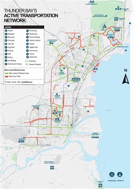 Thunder Bay Trails Map - Ontheworldmap.com