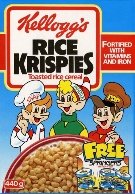 Kellogg's Rice Krispies -1986 | Cereal packaging, Retro advertising, Cereal